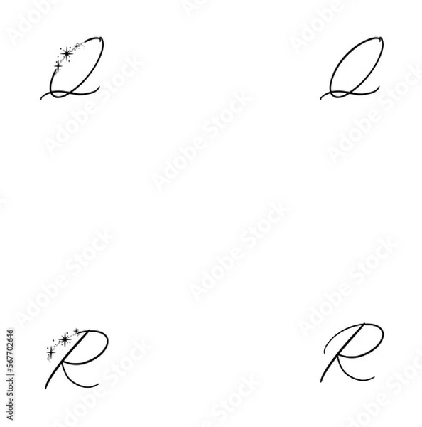 Obraz Q R  Star Alphabet Letter Design