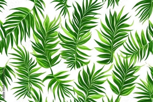 Fototapeta fresh green palm leaf pattern background