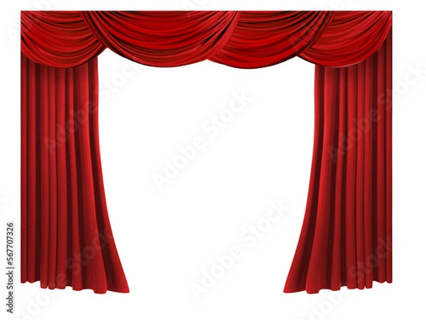 Fototapeta Red curtain element PNG format easy-to-use design elements