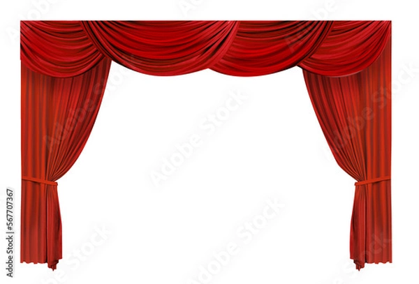 Fototapeta Red curtain element PNG format easy-to-use design elements