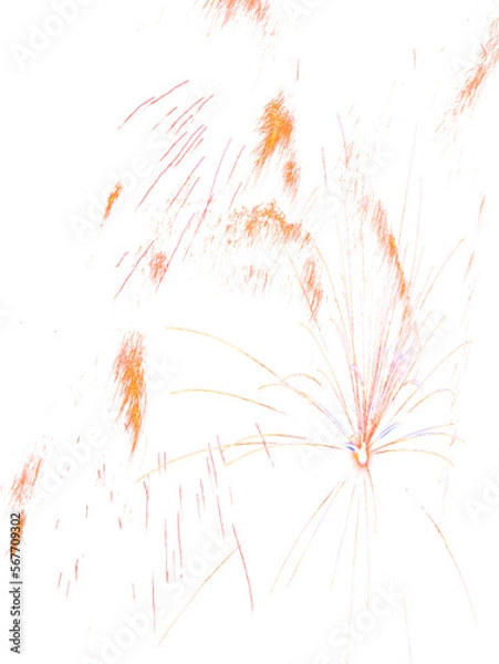 Fototapeta Realistic firework elements PNG format easy to use festive sparkler overlay