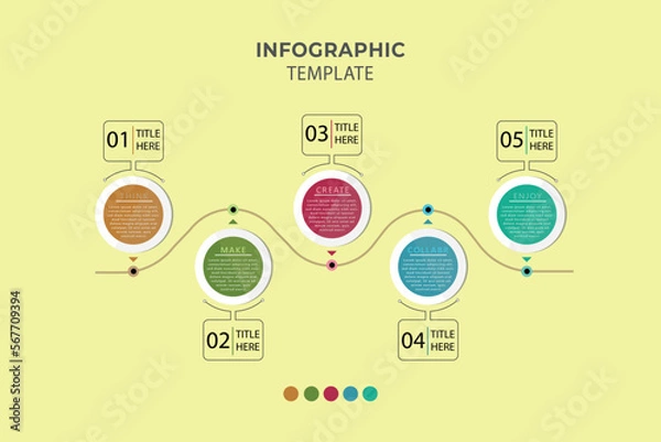 Fototapeta Vector infographic  5step
