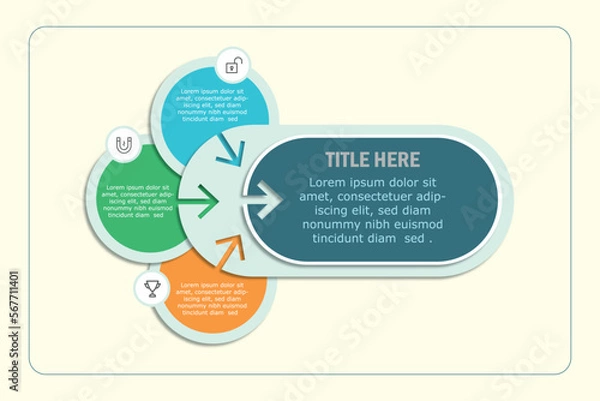Fototapeta Vector infographic 3 step