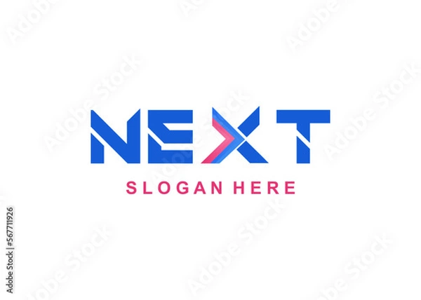 Fototapeta next symbol monogram logo design