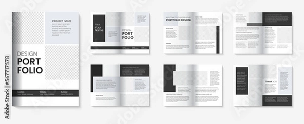 Obraz Multipurpose photography portfolio brochure template with architecture interior portfolio cover design