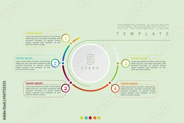 Fototapeta Vector infographic 5step