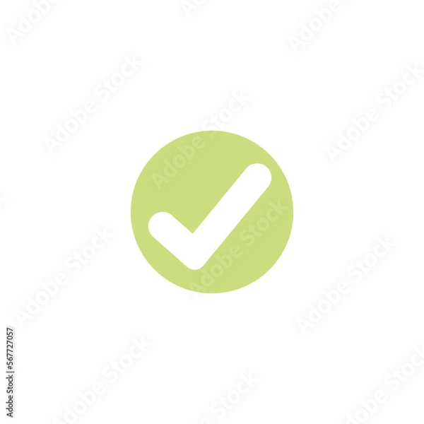 Fototapeta Check mark icon in a circle. White background. Vector. Isolated.