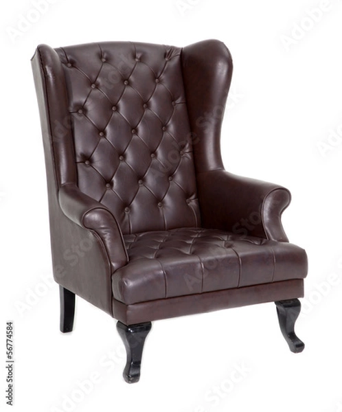 Obraz Leather chair isolated on white background.