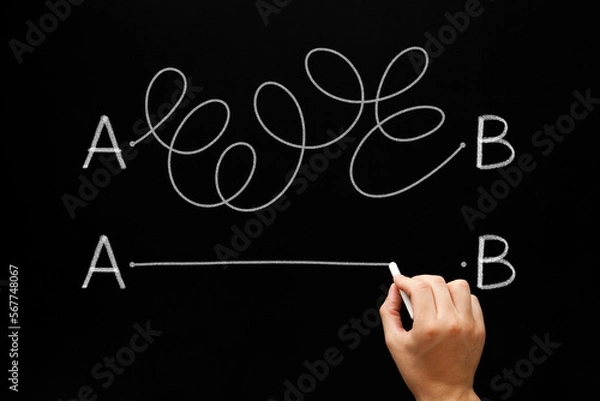 Obraz Easy Way From Point A to Point B Simplify Concept