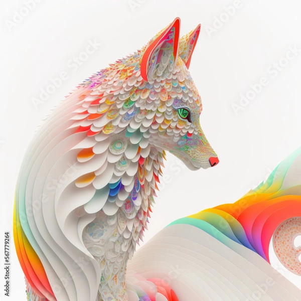 Obraz Colorfull abstract fox art