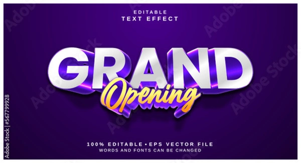 Fototapeta Editable text style effect - Grand Opening text style theme.