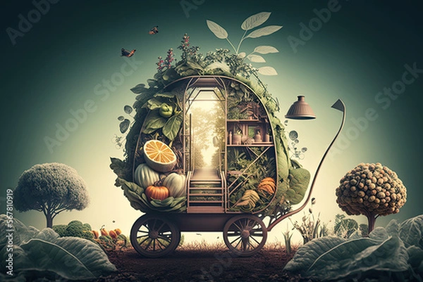 Fototapeta garden on weels