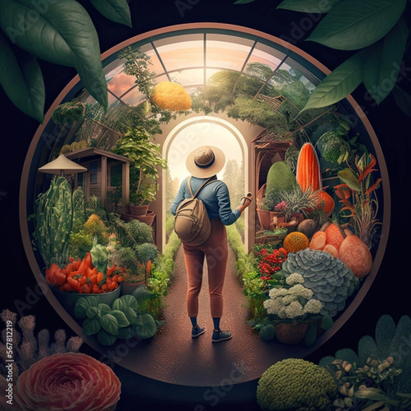 Fototapeta person with fruit