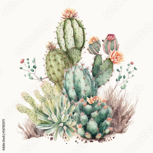 Obraz Cactus Watercolor Art