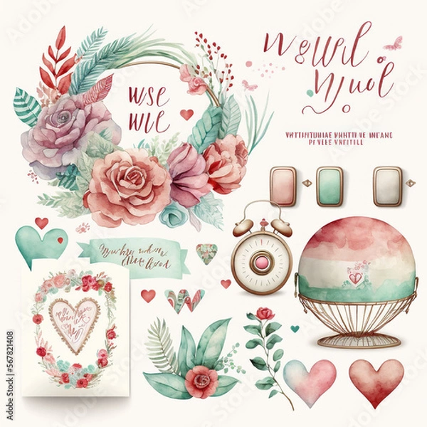 Fototapeta Pretty Watercolor Art