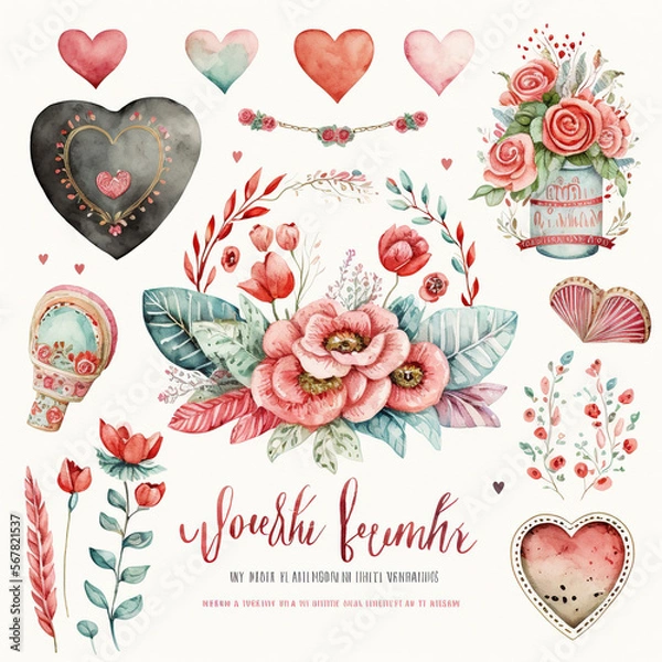 Fototapeta pretty watercolor art