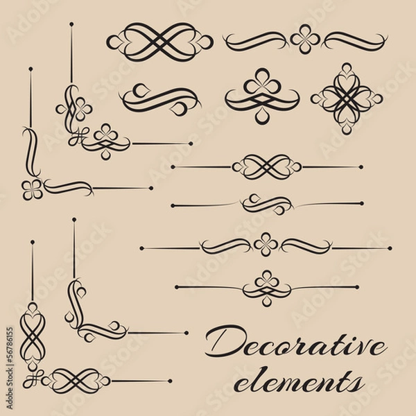 Obraz Vector set of decorative design elements