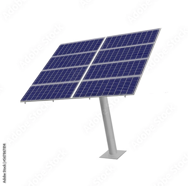 Obraz Solar panel cell isolated on layered png format background.