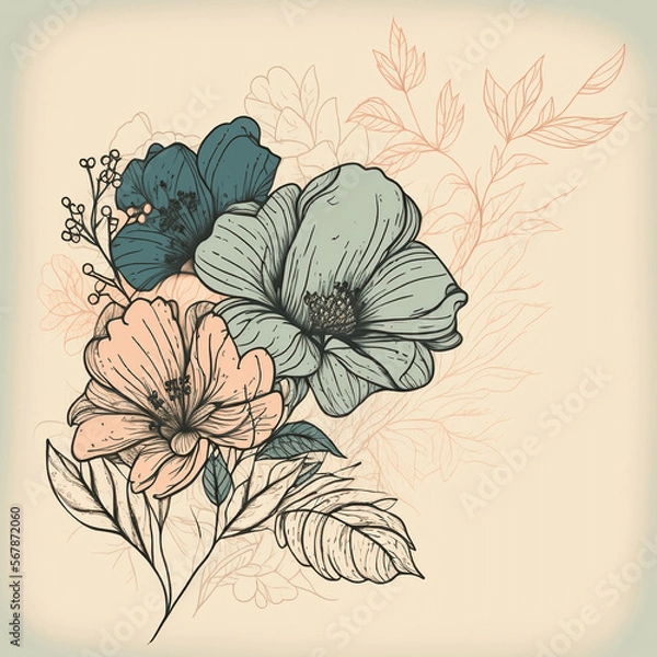 Obraz floral background. Generative AI