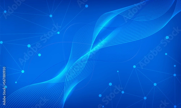 Fototapeta Abstract medical background. Medicine, science, technology connection, chemistry. Scientific molecules. Connection structure. Molecule and communication. Wave with a DNA molecules. Vector illustration