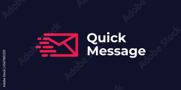 Fototapeta fast message logo, mail icon