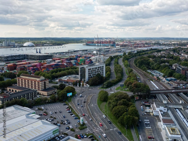Obraz Southampton Police Station Road, Aerial shot with Mini 3 Pro