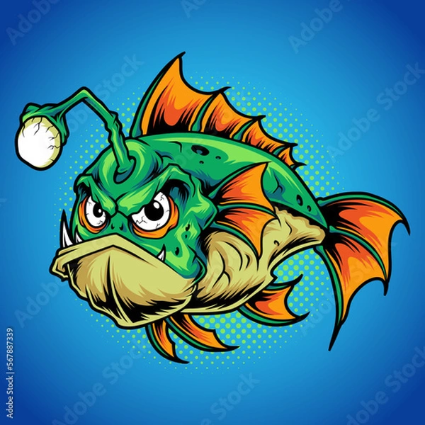 Obraz Angler fish cartoon
