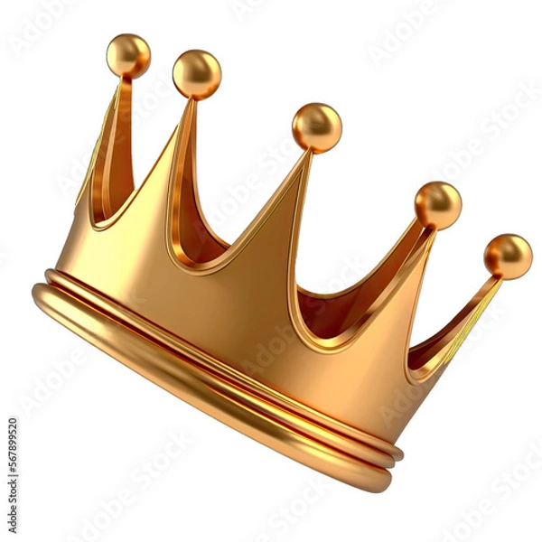 Fototapeta Gold crown isolated. Golden crown on a transparent background. Vector illustration. Generative AI