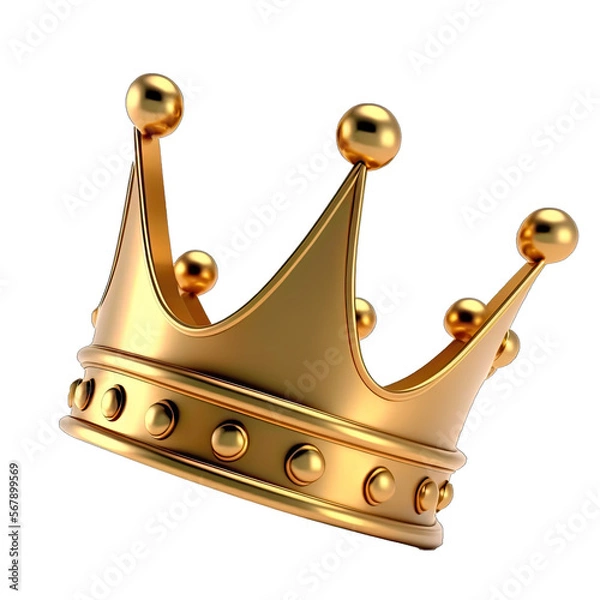 Fototapeta Gold crown isolated. Golden crown on a transparent background. Vector illustration
