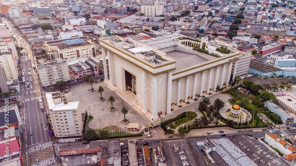 Obraz  Aerial view of the Temple of Solomon in the Brás neighborhood