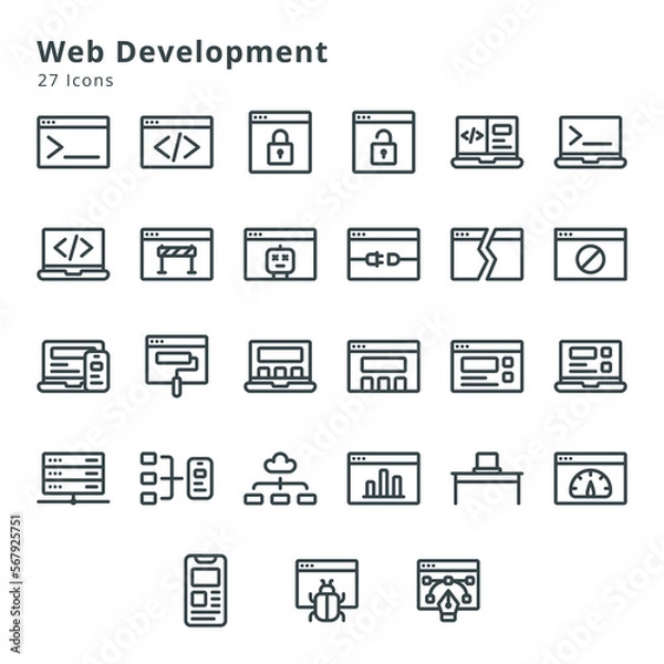 Fototapeta Web development icons