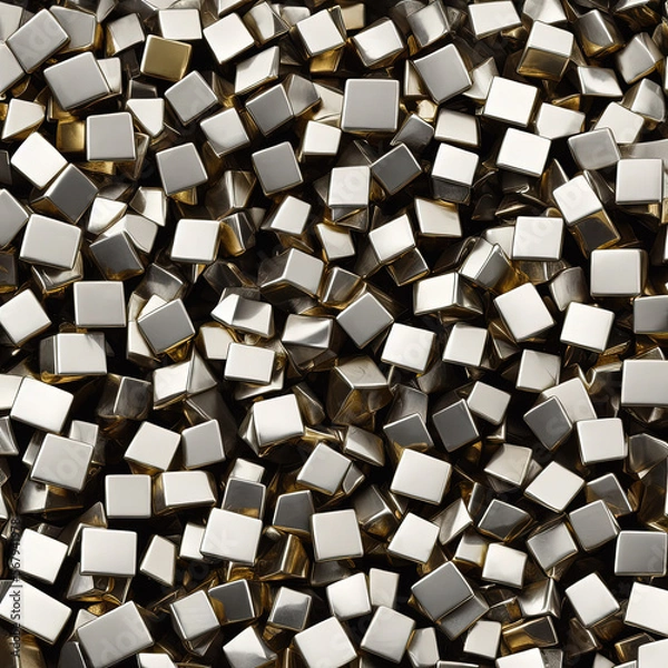 Fototapeta Medium Metal Cubes Pattern - Generative AI