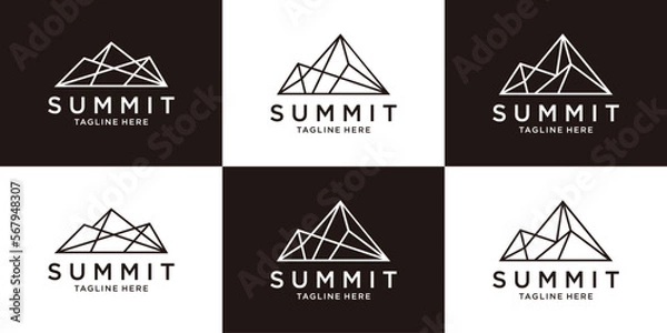 Fototapeta logo design summit line set template