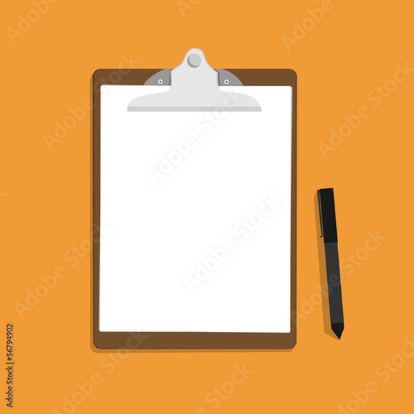 Obraz White paper with clipboard