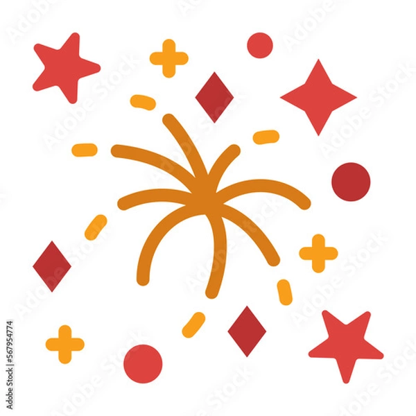 Obraz Fireworks flat icon
