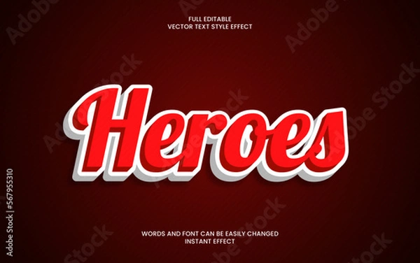 Fototapeta heroes text effect 