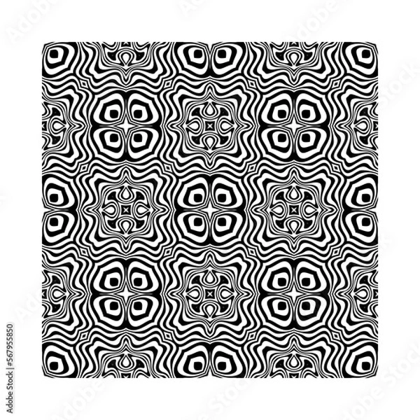 Fototapeta Optical illusion striped wrapped background vector design.Vector black and white wavy background. Stylish texture with wavy stripes lines. Geometric abstract background illustration.Optical effect.