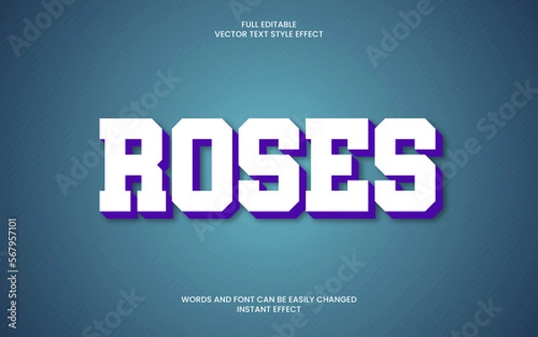 Fototapeta roses text effect 