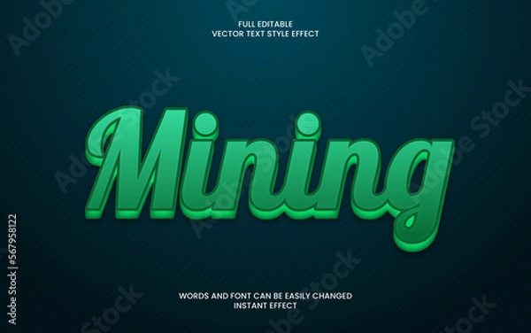 Fototapeta Mining Text Effect