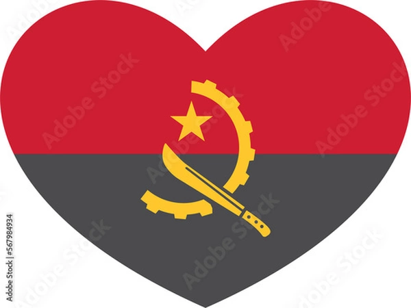Fototapeta Angola flag  heart shape 2023020454