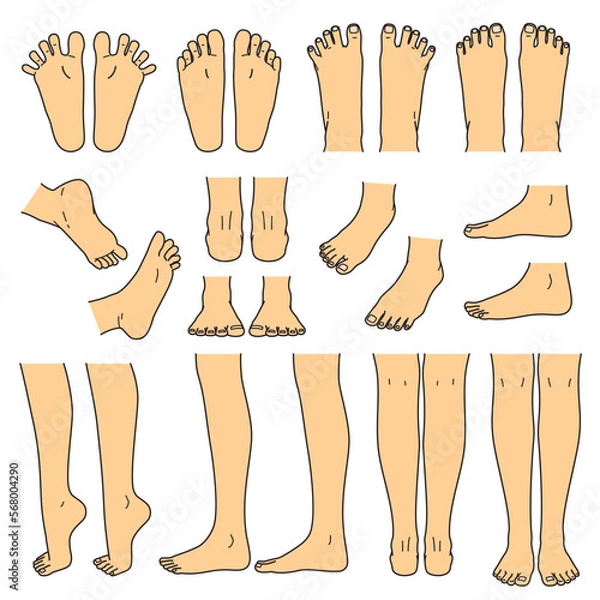 Obraz 足と脚　パーツセット　カラー
