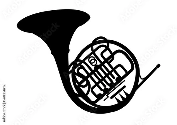 Obraz ホルンのシルエットアイコン