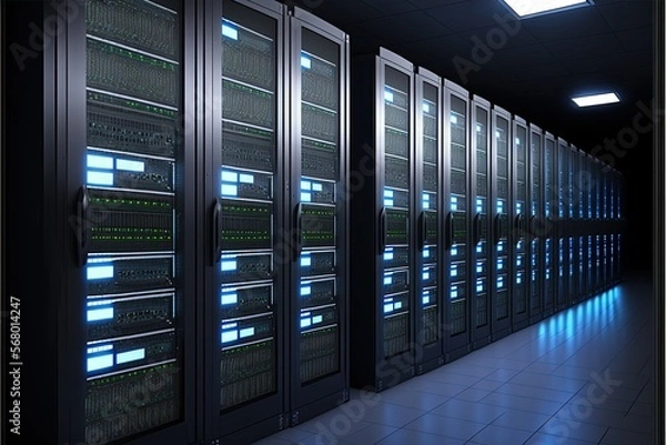 Obraz Digital illustration about Computer and Technology. Generative AI.