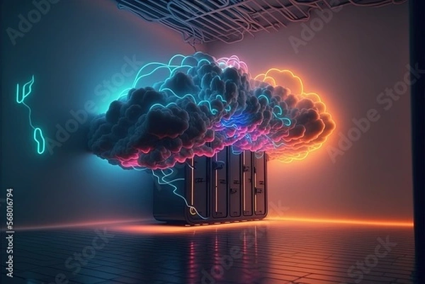 Obraz Digital illustration about Computer and Technology. Generative AI.