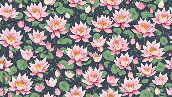 Fototapeta seamless pattern, abstract floral background. created using generative ai technology
