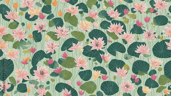 Obraz seamless pattern, abstract floral background. created using generative ai technology