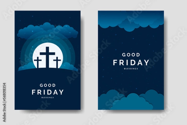 Obraz Good Friday Dark Template Bundle