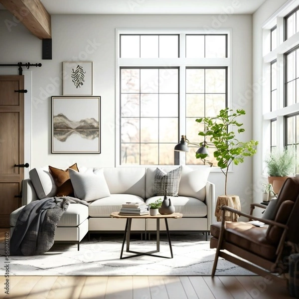 Fototapeta Modern minimalist interior.ai