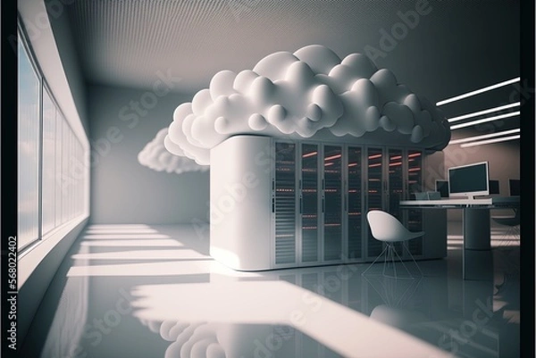 Obraz Digital illustration about Computer and Technology. Generative AI.