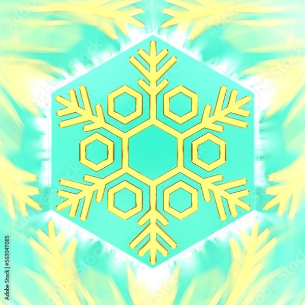 Fototapeta Snowflake postcard